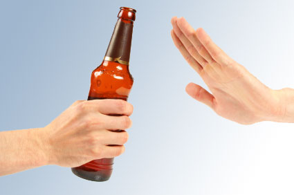 Image showing a hand declining alcohol