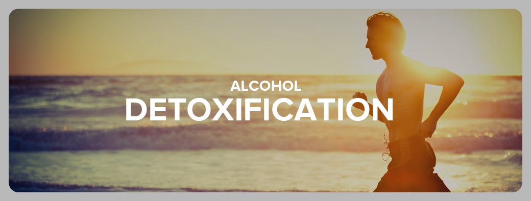 Image showing a man running with text alcohol detoxification