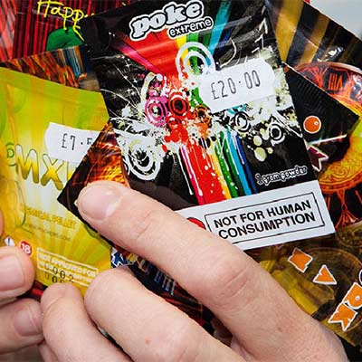 Image showing legal highs label not for human consumption